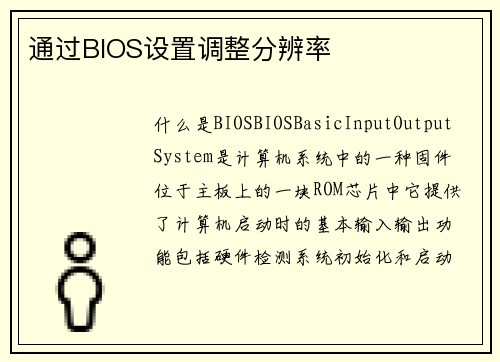通过BIOS设置调整分辨率